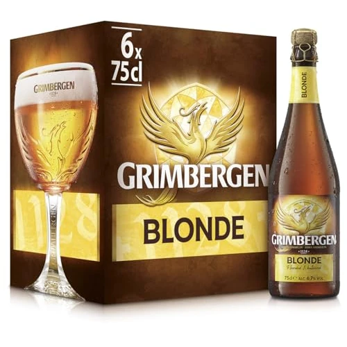Offerta a tempo: Grimbergen Blonde, Cassa con 6 Bottiglie da 75cl, Birra d'Abbazia Blonde Ale, Gusto Morbido e Fruttato, Gradazione Alcolica 6.7% Vol. - 23% da 23.34 € a 17.99 €