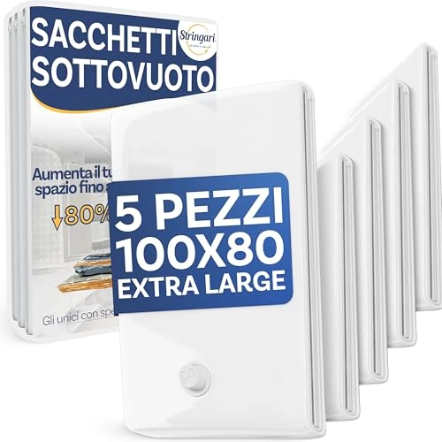 Zeitlich begrenztes Angebot: Stringari Vakuumbeutel für Kleidung Staubsauger 5er Set XL 100x80 – Vakuumbeutel für Bettdecken von Höherer Qualität – Die einzigen Vakuumierbeutel Kleidung mit 90 Mikron Stärke von 20.99 € auf 20.99 € (0.00% Rabatt)