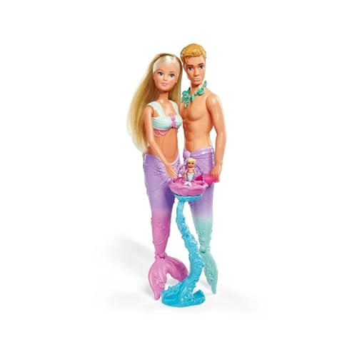 Tijdelijke aanbieding: Simba 105733524 - Steffi Love Mermaid Family, pop als zwangere zeemeermin met Kevin als zeemeermin, met babybed, 29 cm kleedpop, speelpoppen, voor kinderen vanaf 3 jaar van 20.22 € naar 20.22 € (0.00% korting)