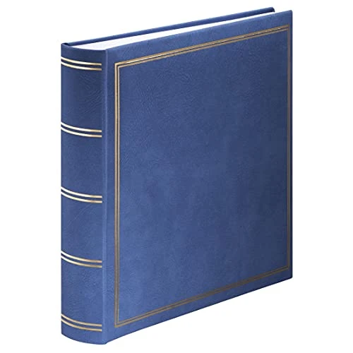 Hama Album Fotografico Jumbo London 30 x 30 cm - Album con 80 Pagine Bianche per 320 Foto da Personalizzare e Incollare, Blu