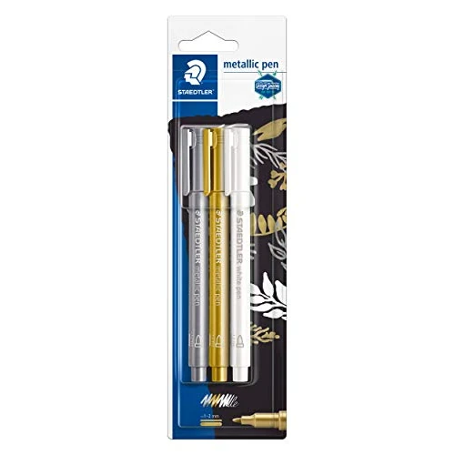 Oferta limitada: STAEDTLER 8323-S BK3 - Blister con 3 marcadores metálicos en colores blanco, oro y plata de 5.84 EUR a 5.56 EUR (ahorro 5%)