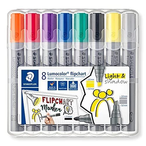 Tijdelijke aanbieding: STAEDTLER 356 SWP8 Lumocolor Flipchart Markers - Verschillende kleuren (Pack van 8) van 12.99 € naar 12.99 € (0.00% korting)