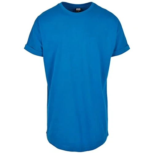 Oferta limitada: URBAN CLASSICS Camiseta básica de manga corta holgada, cuello redondo, de algodón, extra larga, con doblez en las mangas, de hombre, moderna, color azul , talla S de 14.90 EUR a 11.39 EUR (ahorro 24%)