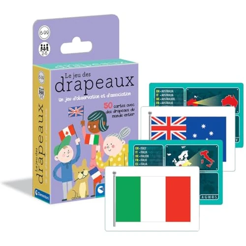 Offerta a tempo: Clementoni bandiere carte per bambini-gioco educativo-made in Italy, 6 anni in su, M, 52541 - 21% da 14.32 € a 11.31 €
