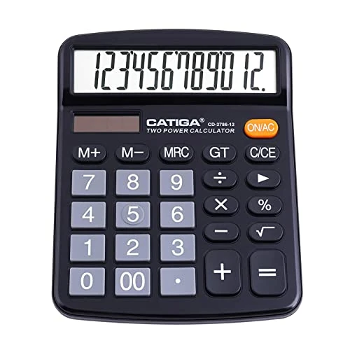 Offre limitée : Calculatrice de Bureau 12 Chiffres avec Grand écran LCD et Bouton Sensible, Double Alimentation Solaire et Batterie, Fonction Standard pour Bureau, Maison, école, CD-2786 de 12.99 € à 12.99 € (0.00% de remise)