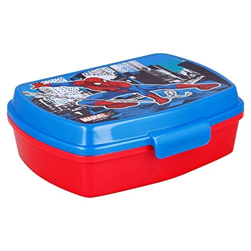 Tijdelijke aanbieding: Stor Marvel Spiderman plastic sandwichbox voor kinderen, BPA-vrij, wasbaar en herbruikbaar, met veiligheidsslot van 9.50 € naar 9.50 € (0.00% korting)
