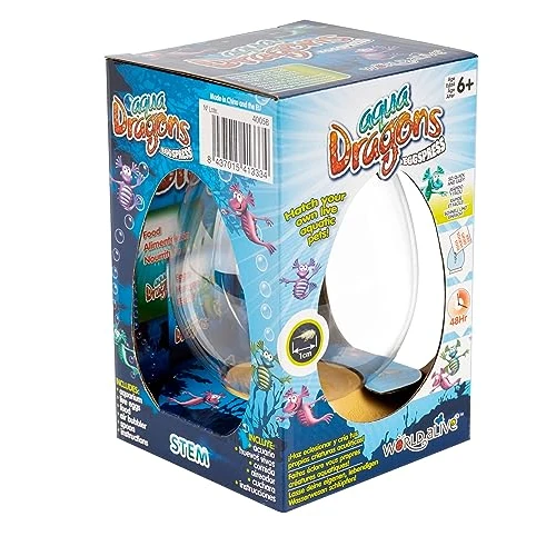 Aqua Dragons Underwater World Eggspress,Giocattolo educativo STEM,Set acquario,crescere un animale domestico facile per i bambini - Include serbatoio, cibo, uova, cucchiaio di cibo e pipetta- Turchese