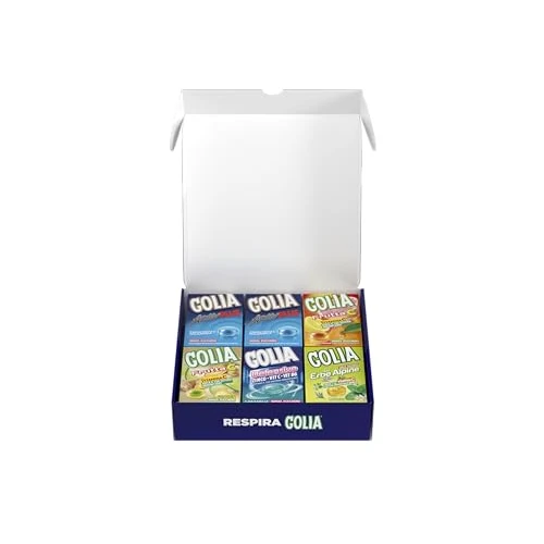 Golia Winter Box, Spezialpackung mit 12 gemischten Schachteln von Golia Activ Plus, Früchte C, Ingwerfrüchte, Limette, Verteidigungsmittel, Alpenkräuter, zuckerfrei und glutenfrei