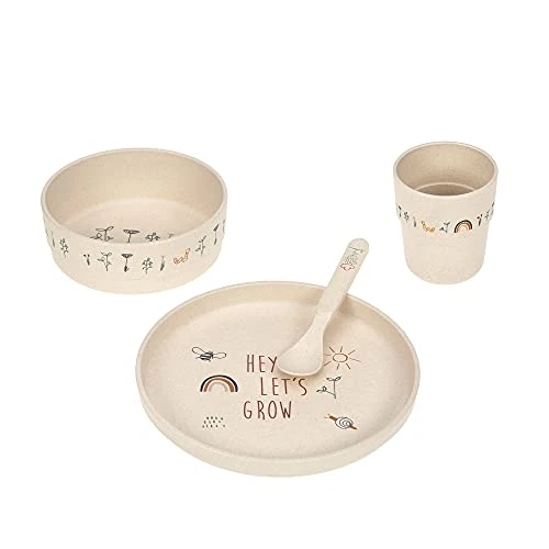 Limited-time offer: LÄSSIG Children's Tableware Set (Plate, Cup, Bowl, Spoon) Without Melamine, BPA Dishwasher and Microwave/Dish Set Garden Explorer from 25.30 £ to 21.66 £ (save 14.39%)