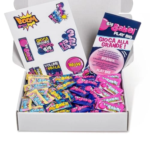 Offerta a tempo: Big Babol Kit Anti-Noia, Variety Pack Chewing Gum, 130 Pezzi Assortiti, Gusto Frutta, Panna Fragola, Coloralingua, Marshmallow, Stickers e Guida al Divertimento, Idea Regalo Natale - 20% da 18.20 € a 14.52 €