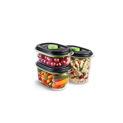 Limitiertes Angebot: FoodSaver Preserve & Marinate Vakuumbehälter für Vakuumiergeräte | 700 ml | 1,2 L & 1,8 L | luftdichte BPA-freie Lebensmittelbehälter | Auslaufsicher | Spülmaschinengeeignet | 3 Stück von 37.99 EUR auf 26.99 EUR (Spare 29%)