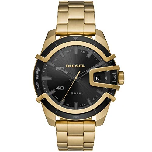 Offerta a tempo: Diesel Orologio Caged da uomo, movimento a tre lancette con data, cassa in acciaio inossidabile dorato da 46 mm e bracciale in acciaio inossidabile, DZ1949 - 54% da 122.23 € a 55.90 €