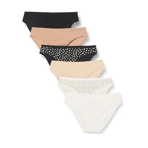 Oferta limitada: Amazon Essentials Braguita de Bikini de algodón (Disponible en Tallas Grandes) Mujer, Pack de 6, Floral/Multicolor, 40 de 13.10 € a 13.10 € (ahorro 0.00%)