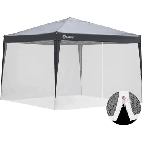 Offerta a tempo: Sekey Zanzariera per Gazebo, 3 * 3 M Padiglione per Zanzariera, con Cerniera e Cinturini, Bianco - 42% da 42.99 € a 24.86 €