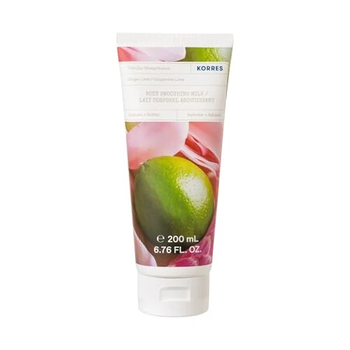 KORRES Ginger Lime Bodymilk gladmakende bodymilk met aloë vera, voedende huidcrème met citrusgeur en gembernoten, veganistisch, dermatologisch getest, siliconen- en parabenvrij, 200 ml
