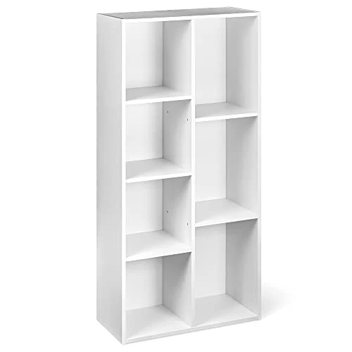 Offre limitée : Amazon Basics Bibliothèque avec 7 compartiments, étagère de bureau, bibliothèque, salon, chambre à coucher, cube, blanc, 50 x 24 x 106 cm de 59.99 € à 59.99 € (0.00% de remise)