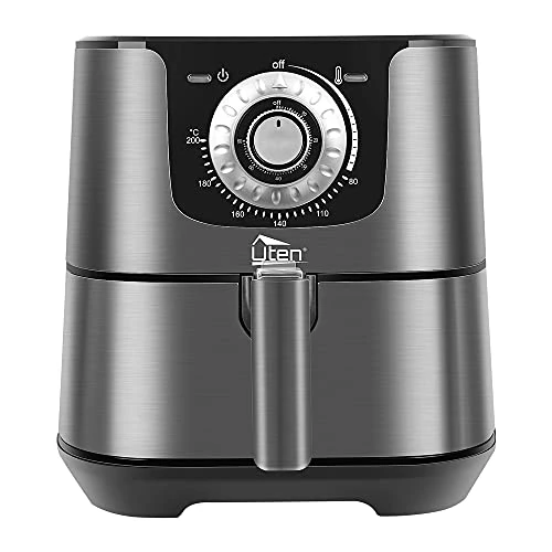 Friteuse Sans Huile, Uten 5.5L Friteuse à Air, 1700W Air Fryer -2 à 8 Personnes, Minuteur, Paniers Antiadhésifs, Sans BPA/PFOA