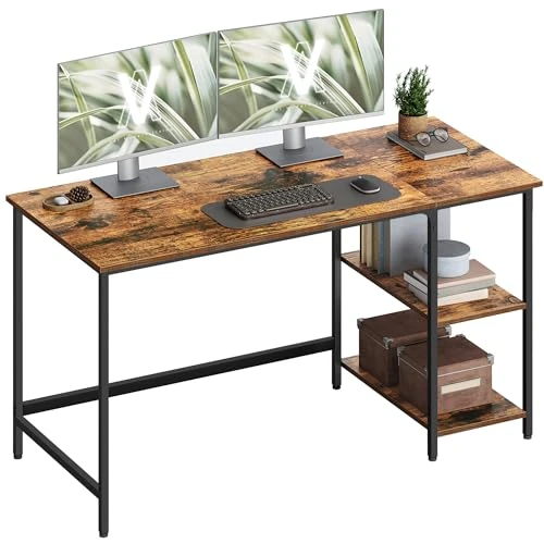 Offerta a tempo: VASAGLE Scrivania per Computer, Scrittoio, 140 x 60 x 76 cm, Moderno, Tavolo da Lavoro, per Ufficio Camera da Letto Soggiorno, Marrone Vintage e Nero Inchiostro LWD55X - 11% da 75.99 € a 67.99 €