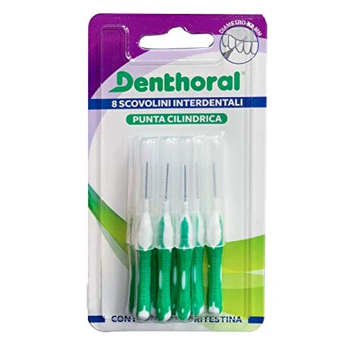 Offerta a tempo: Denthoral 8 Scovolini Interdentali A Punta Cilindrica Di Diametro 0,3 Mm Con Igienico Cappuccio Protettivo - 21 g - 31% da 9.98 € a 6.90 €