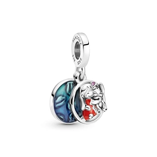 Offerta a tempo: PANDORA Disney Pendente con Lilo e Stitch in argento Sterling con smalto rosso, viola e blu trasparente - 55% da 69.00 € a 31.00 €