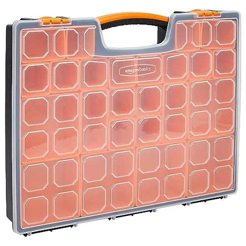 Oferta limitada: Amazon Basics Organizador profesional con 19 compartimentos extraíbles, Negro, Anaranjado, 41.91 x 33.53 x 6.1 cm (largo x ancho x alto) de 16.90 € a 15.15 € (ahorro 10%)