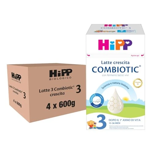 Offerta a tempo: HiPP - Latte Crescita 3 HiPP Combiotic, Latte in Polvere Combiotic, Indicato per Bambini dal 1° Anno d'Età, per Neonati, 4 Confezioni da 600 gr — 26% da 57,56 € a 42,51 €