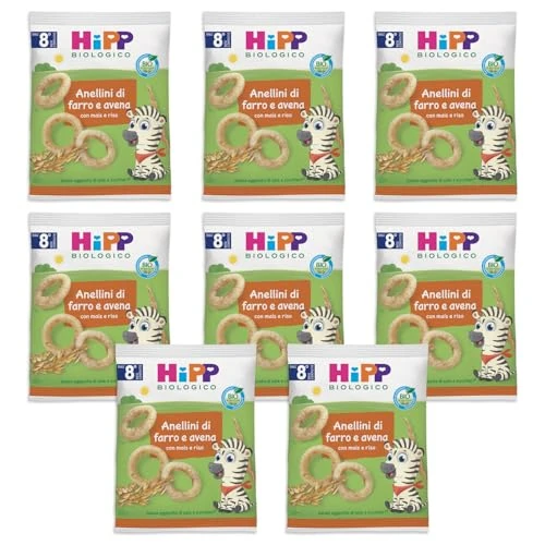 Offerta a tempo: HiPP - Anellini Di Farro E Avena Bio, 7 Confezioni da 30 G - 210 g - 0.00% da 10.71 € a 10.71 €