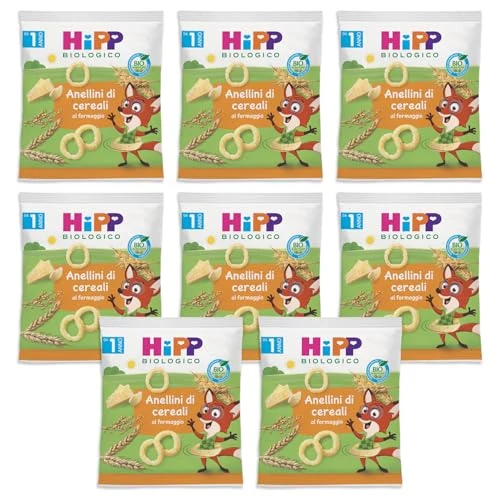 Offerta a tempo: HiPP, Anellini Di Cereali Soffiati Bio, Gusto Parmigiano Con Un Tocco Di Pomodoro, 7 Confezioni Da 25 grammi - 174.9 grammi - 0.00% da 5.25 € a 5.25 €