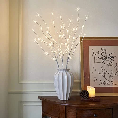 Tijdelijke aanbieding: Eambrte Decoratieve takverlichting, witte berkentakken met 60 LED-lichten voor binnen- en buitengebruik, woningdecoratie voor Kerstmis, Pasen of Halloween. van 19.99 EUR naar 19.99 EUR (korting 0%)