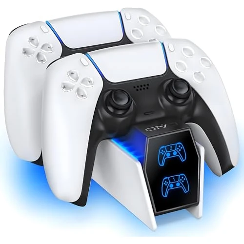 OIVO PS5-controller, 2 uur, snellader PS5 met 2 kabeltypes voor PS5-controller, laadstation, compatibel met DualSense Playstation 5-controllers