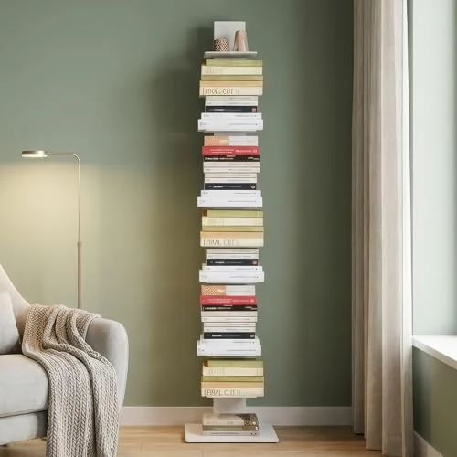 Zeitlich begrenztes Angebot: Flo.mar Bücherregal Bücherturm Freistehend aus Metall mit Standfuß 35x35 cm und 10 Ablagen 20x15 cm, Bücherregal Metall modernes Bücherturm Design für Wohnzimmer und Büro (Weiß, 153 cm) von 235.90 € auf 235.90 € (0.00% Rabatt)