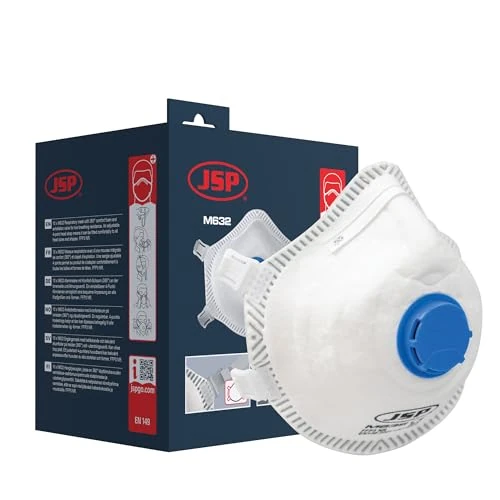Oferta limitada: Mascarilla JSP FFP3V Desechable con Válvula de exhalación, moldeada, M632 (BGZ130-000-A00), Protección Industrial, EN149, Sin Metal, Ajuste de 4 Puntos, Caja de 10 unidades de 15.66 EUR a 13.31 EUR (ahorro 15%)