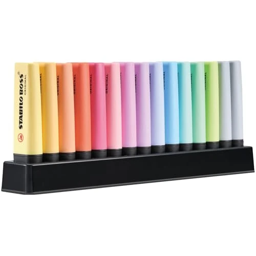 STABILO Marcador BOSS ORIGINAL Pastel - Set de mesa con 15 colores