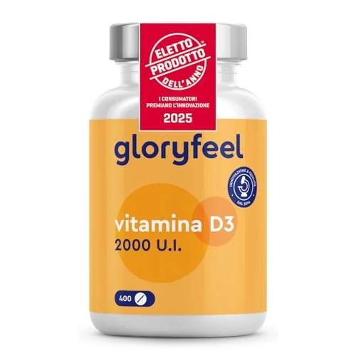 Vitamine D tabletten - 2000 IE vitamine D3-400 tabletten voor meer dan 1 jaar vooraad - Ondersteunt het immuunsysteem, botten en spieren* - 100% puur Cholecalciferol - Geproduceerd in Duitsland