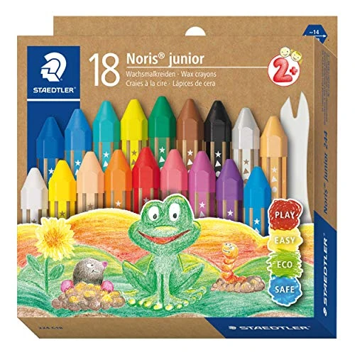 Limited-time offer: STAEDTLER 224 C18 Noris Junior Wax Crayons for 2 years+ - Assorted Colours (Pack of 18) from 13.36 £ to 13.36 £ (save 0.00%)