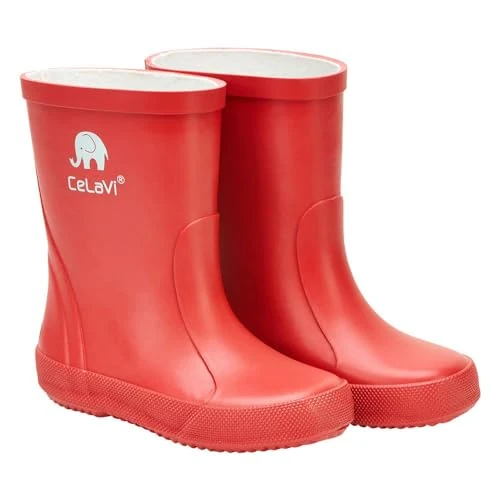 Offerta a tempo: CELAVI Basic Wellies Solid - Stivali in gomma per bambini, unisex, 19 EU, colore: Rosso, Colore: rosso, 19 EU - 0.00% da 28.33 € a 28.33 €