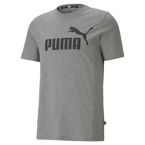 PUMA Homme Ess Logo Tee T-Shirt, Gris (Medium Gray Heather), M EU