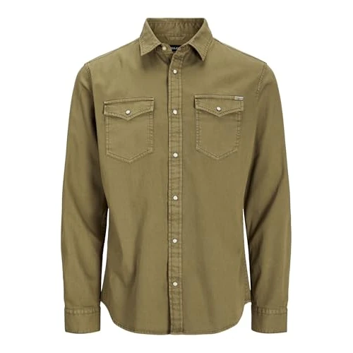 Jack & Jones Jjesheridan Shirt L/S Noos, Chemise pour des Hommes, Forest Night, L