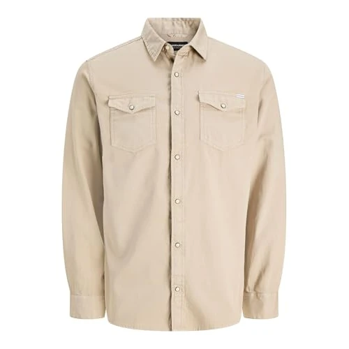 Offerta a tempo: JACK & JONES JJESHERIDAN SHIRT L/S NOOS, Camicia, Uomo, Beige, XXL - 30% da 39.99 € a 28.13 €