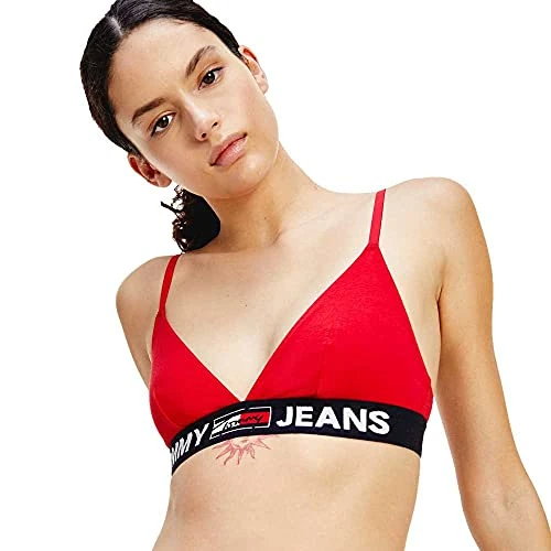 Tommy Hilfiger Bralette Donna Elasticizzata, Rosso (Primary Red), L