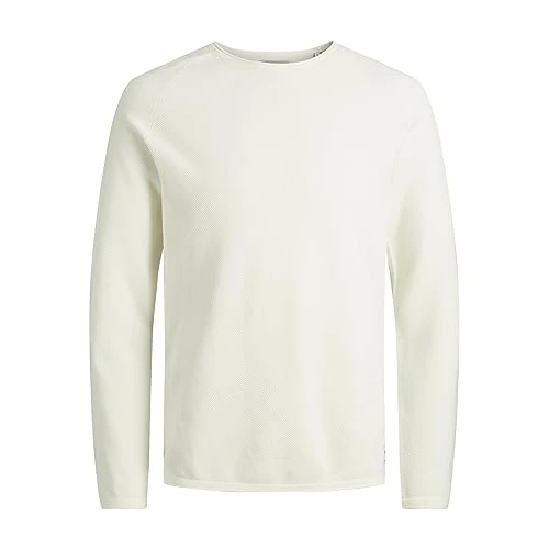 Limited-time offer: Jack & Jones Men's Jjehill Knit Crew Neck Noos Sweater, Cloud Dancer, M UK from 35.00 GBP to 25.60 GBP (save 27%)