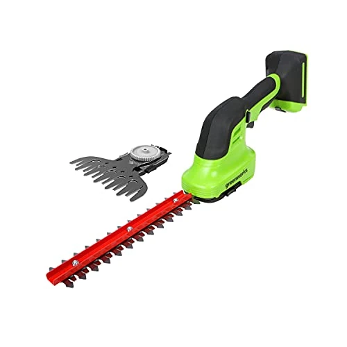 Oferta limitada: Greenworks G24SHT 2/1 Cortasetos con 3 Años de Garantía - Cuchillas para setos de 20 cm y tallos y ramas de hasta 8 mm, 2800 spm - Cuchilla para Hierba 15 cm SIN Batería 24 V ni Cargador de 65.99 € a 39.99 € (ahorro 39%)