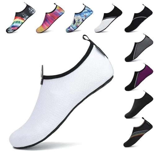 Tijdelijke aanbieding: SAGUARO unisex badschoenen voor heren en dames, sneldrogend, waterschoenen, outdoor aquaschoenen, 37-47EU, sneeuw, 42/43 EU van 9.99 € naar 9.99 € (0.00% korting)