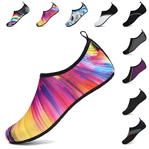 Zeitlich begrenztes Angebot: SAGUARO Herren Badeschuhe Damen Strandschuhe rutschfest Schwimmschuhe Männer Atmungsaktiv Neoprenschuhe Frauen Aqua Wassersport Sommer Mehrfarbig 40/41 EU von 12.99 € auf 10.99 € (15% Rabatt)