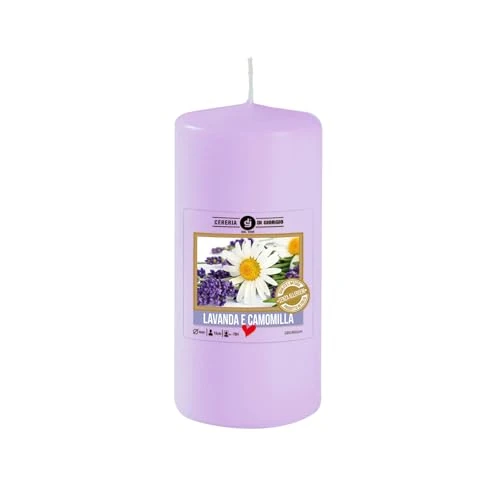 Vela perfumada de lavanda, diámetro 6 cm, altura 15 cm, sin alérgenos