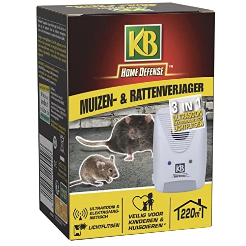 Limited-time offer: KB Home Defense HDULT220 – 3-in-1 Rat and Mouse Repellent with Ultrasound, Electromagnetic Waves and Light Flash 220 m² – Permanent Action and No Addiction – for 220 m² = Large Areas from 41.22 £ to 41.22 £ (save 0.00%)