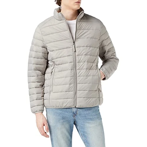 Offerta a tempo: Amazon Essentials Piumino Leggero Impermeabile Pieghevole (Disponibile in Taglie Extra Forti) Uomo, Grigio Chiaro, XXL - 0.00% da 37.00 € a 37.00 €