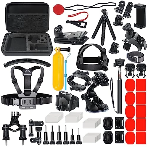 Oferta limitowana: DIKER 70 Zestaw Akcesoriów do Kamery akcji, Kompatybilny z GoPro Hero Black 13/12/11/10/9/8, Dla AKASO, DJI Osmo Action, Insta360 one z 148.98 zł na 148.98 zł (oszczędź 0.00%)