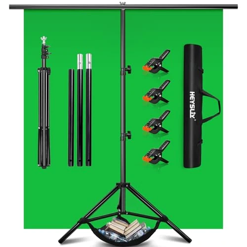 Offre limitée : Heysliy Fond Vert avec Support,1,5x2m Pliable Toile de Fond Photo Studio Green Screen pour Vidéo, Photographie, Chromakey, Jeux, Youtube de 44.99 € à 44.99 € (0.00% de remise)