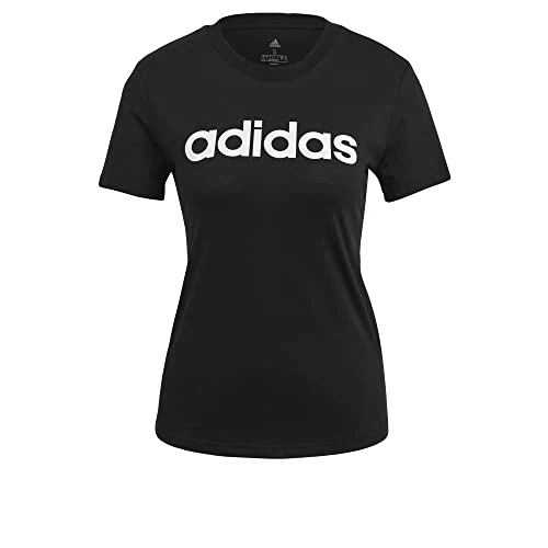 adidas Damen Essentials Slim Logo T-Shirt, Black/White, 2XS